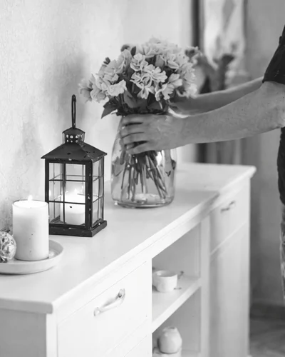 Decoración de interiores con elementos decorativos